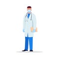 Infectious disease specialist semi flat RGB color vector illustration