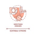 Infectious diseases terracotta concept icon
