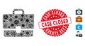 Infectious Mosaic Case Icon with Distress Round Case Closed Seal