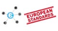 Infectious Mosaic Euro Virtual Links Icon and Distress European Standards Seal with Lines