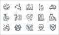 infectious pandemics line icons. linear set. quality vector line set such as antiseptic, pandemic, hand wash, mask, avoid crowds,