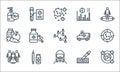 infectious pandemics line icons. linear set. quality vector line set such as pandemic, protection mask, avoid crowds, dropper,