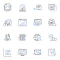 Inferential Statistics line icons collection. Hypothesis, Sampling, Significance, Confidence, Interval, Population