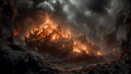 Infernal Abyss of Torment A bottomless land filled dark with terrifying rocks and burning fire