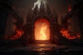 Infernal passage: a fiery gate to hell, Generative AI