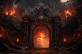 Infernal passage: a fiery gate to hell, Generative AI