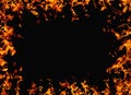 inferno banner fire frame orange flame glow black Royalty Free Stock Photo