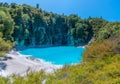 Inferno crater lake at Waimangu volcanic valley in New Zealand Royalty Free Stock Photo