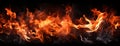 Dangerous fire background heat light burn inferno red hot bonfire black hell flames Royalty Free Stock Photo