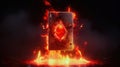 Inferno of Poker Cards: Metaphorical Representation of Gambler\'s Dilemma - Generative AI Royalty Free Stock Photo
