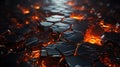 Inferno\'s Embrace: Dark Hexagons and Lava Unleashed