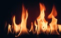 Inferno\'s Embrace: Flames Dancing in a Dark Room Royalty Free Stock Photo