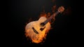 Inferno\'s Lament: Incendiary Acoustic Guitar Erupts in Fiery Symphony