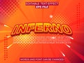 inferno text effect, font editable, typography, 3d text. vector template