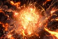 Inferno and Thunder: abstract explosions of fire and lightning, Generative AI