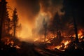 Inferno Unleashed: Devastating Forest Fire Engulfing Nature\'s Splendor. Generative AI