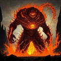 Infernus, The Molten Colossus (Monster illustration)