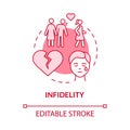 Infidelity pink concept icon