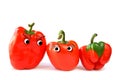 Red bell peppers family with eyes Royalty Free Stock Photo