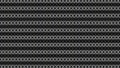 An infinite black and white geometric pattern consisting of concentric circles and wavy lines.