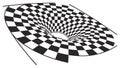 Infinite Checkerboard Tunnel Optical Illusion Vector, vector design Generative AI Royalty Free Stock Photo