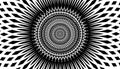 infinite complex geometric circular mandala pattern in black white