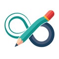 Infinite Creativity: Pencil Forming Infinity Symbol for Creative Writing and Design Royalty Free Stock Photo