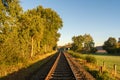 Infinite distance: Railroad track to nowhere Royalty Free Stock Photo