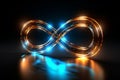 Infinite glow Neon infinity symbol embodies eternity in the night