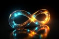 Infinite glow Neon infinity symbol embodies eternity in the night