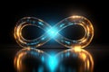 Infinite glow Neon infinity symbol embodies eternity in the night