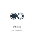 Infinite icon vector. Trendy flat infinite icon from time management collection isolated on white background. Vector illustration Royalty Free Stock Photo