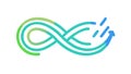 Infinite loop with dynamic flowing lines, symbolizing continuous energy and connection, vector design Generative AI Royalty Free Stock Photo