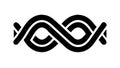 Infinite Loop Symbol: Elegant Black Interlocking Design Icon, vector design Generative AI Royalty Free Stock Photo