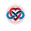 Infinite Love concept, vector symbol created with infinity loop Royalty Free Stock Photo