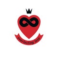 Infinite Love concept, vector symbol created with infinity loop Royalty Free Stock Photo