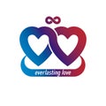 Infinite Love concept, vector symbol created with infinity loop