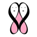 Infinite Love Sisters in Pink Royalty Free Stock Photo