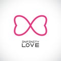 Infinite love symbol. endless symbol. Two hearts. Vector illustration Royalty Free Stock Photo