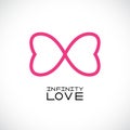 Infinite love symbol. endless symbol. Two hearts. Vector illustration Royalty Free Stock Photo