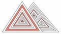 Infinite Nested Triangles, Abstract Geometric Art, vector design Generative AI Royalty Free Stock Photo
