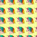 Pattern with Multicolored unicorns