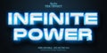 Infinite power text, neon style editable text effect