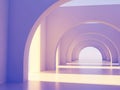 Infinite purple archway corridor Royalty Free Stock Photo