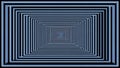 Infinite Rectangular Tunnel Illusion with Blue and Black Stripes Royalty Free Stock Photo