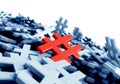 Infinite red hashtag on a plane original 3d rendering image