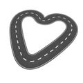 Infinite road in heart shape Royalty Free Stock Photo