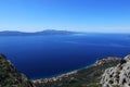 Infinite sea surface. Huge meat and salt water supply. View from Sveti Ilija on KorÃÂula peninsula and cities as Gradac and Brist