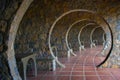 Infinite Stone Arch Hallway On An Outddor Cottage