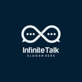 infinite talk logo design icon template, infinite symbol with bubble speech logo concept Royalty Free Stock Photo